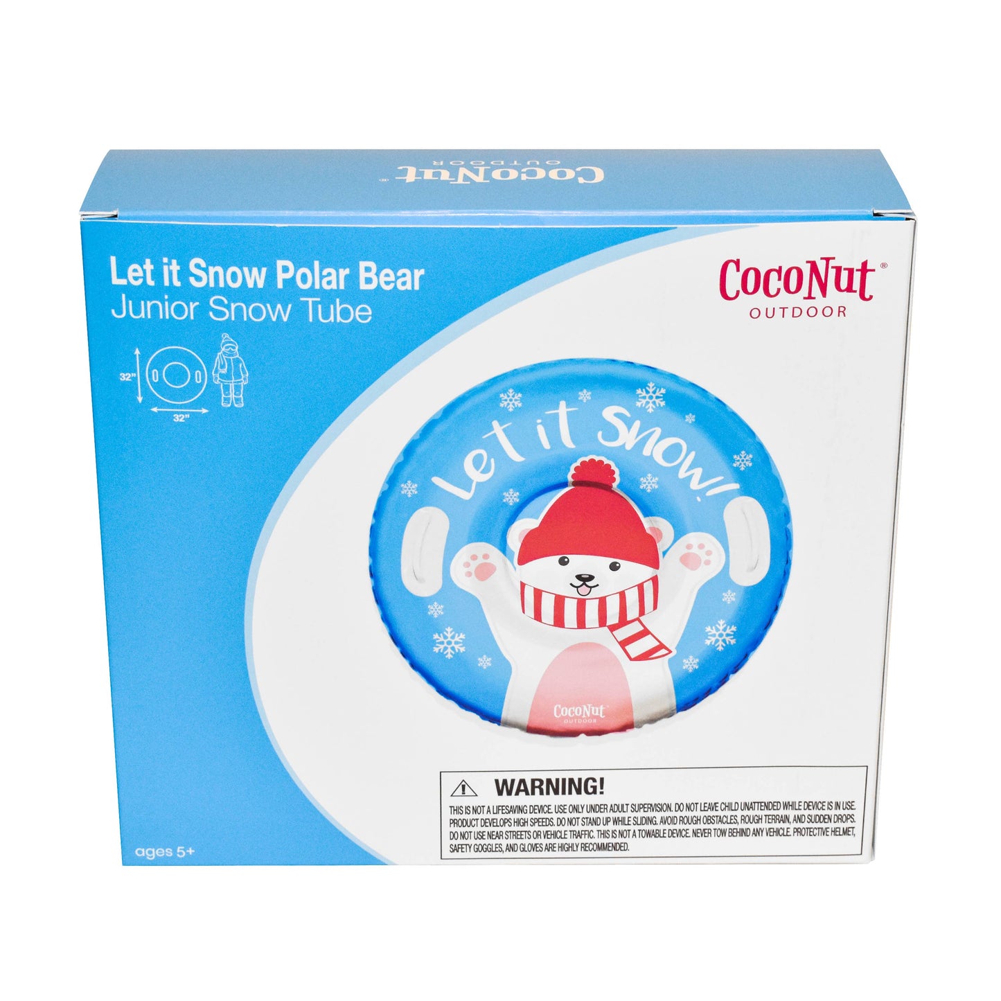 32" Junior Snow Tube - Let it Snow Polar Bear