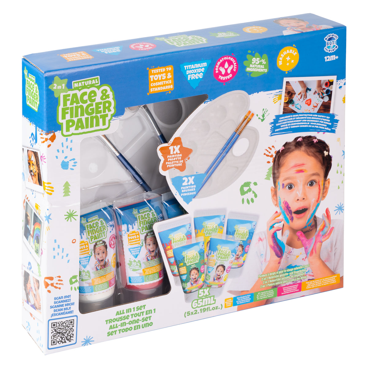 Natural Face & Finger Paint All in One Paint Set