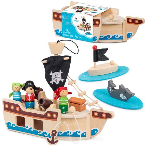 Wooden Pirate Playset