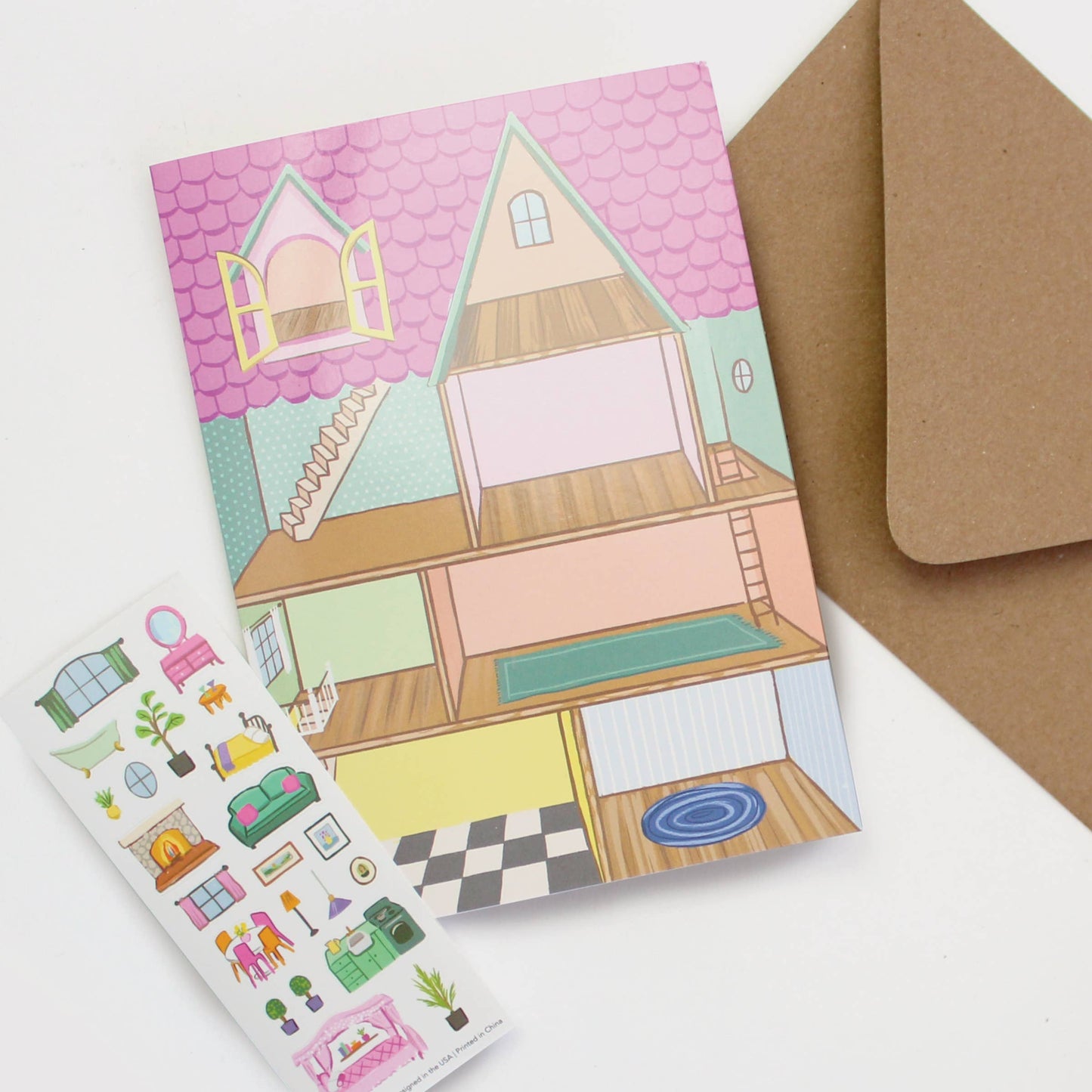 Sticker Scene Card - Dollhouse