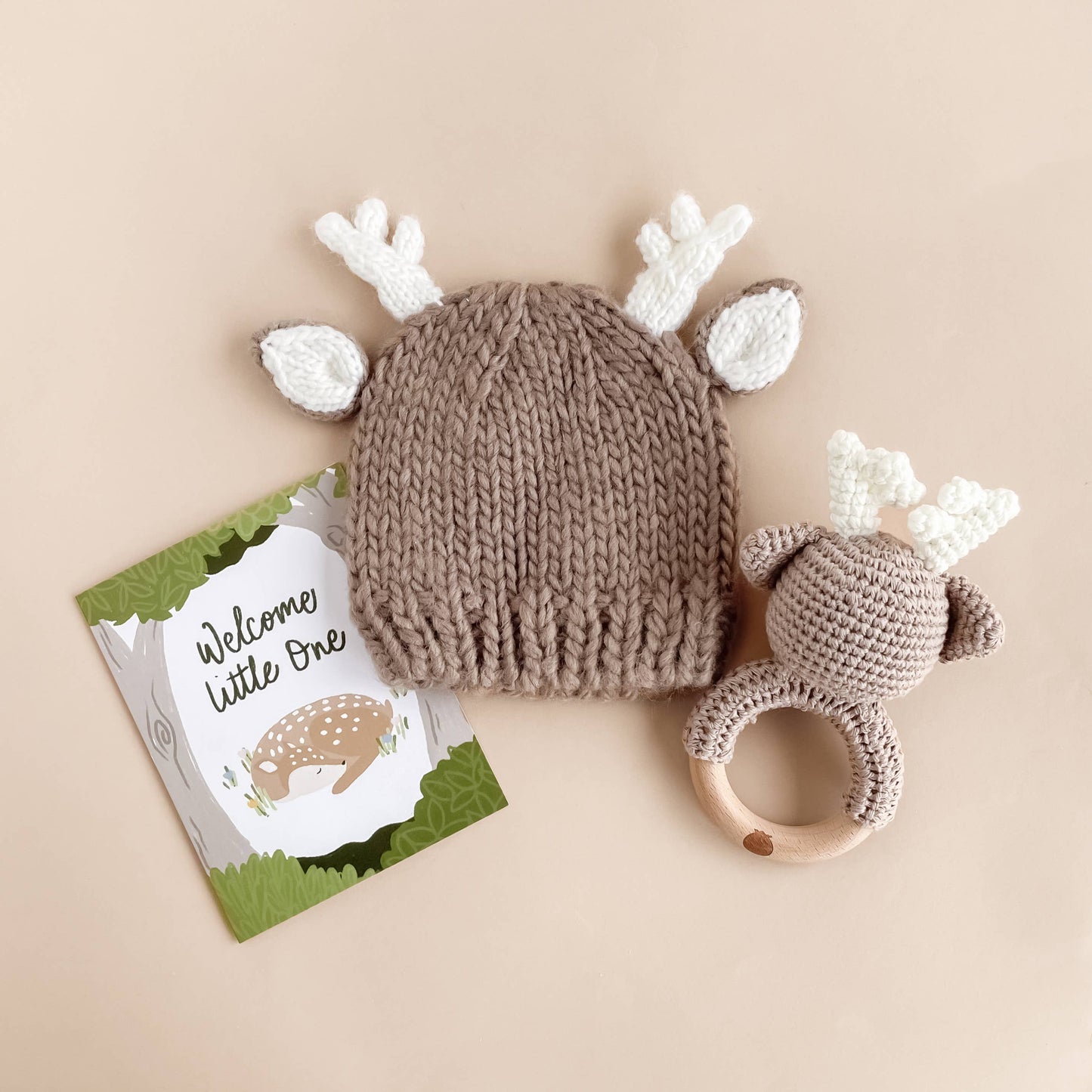 Hartley Deer Tan | Baby & Kids Hat Beanie Gift: XS; 3-6mths