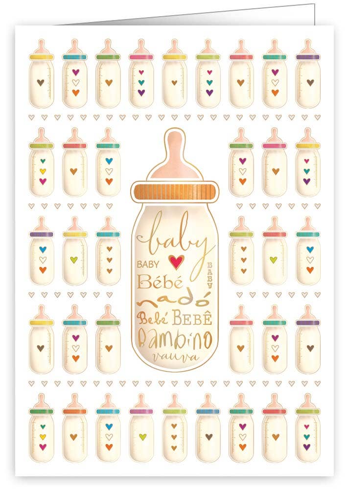 NEW BABY BOTTLE GREETING CARD QUIRE PUBLISHING