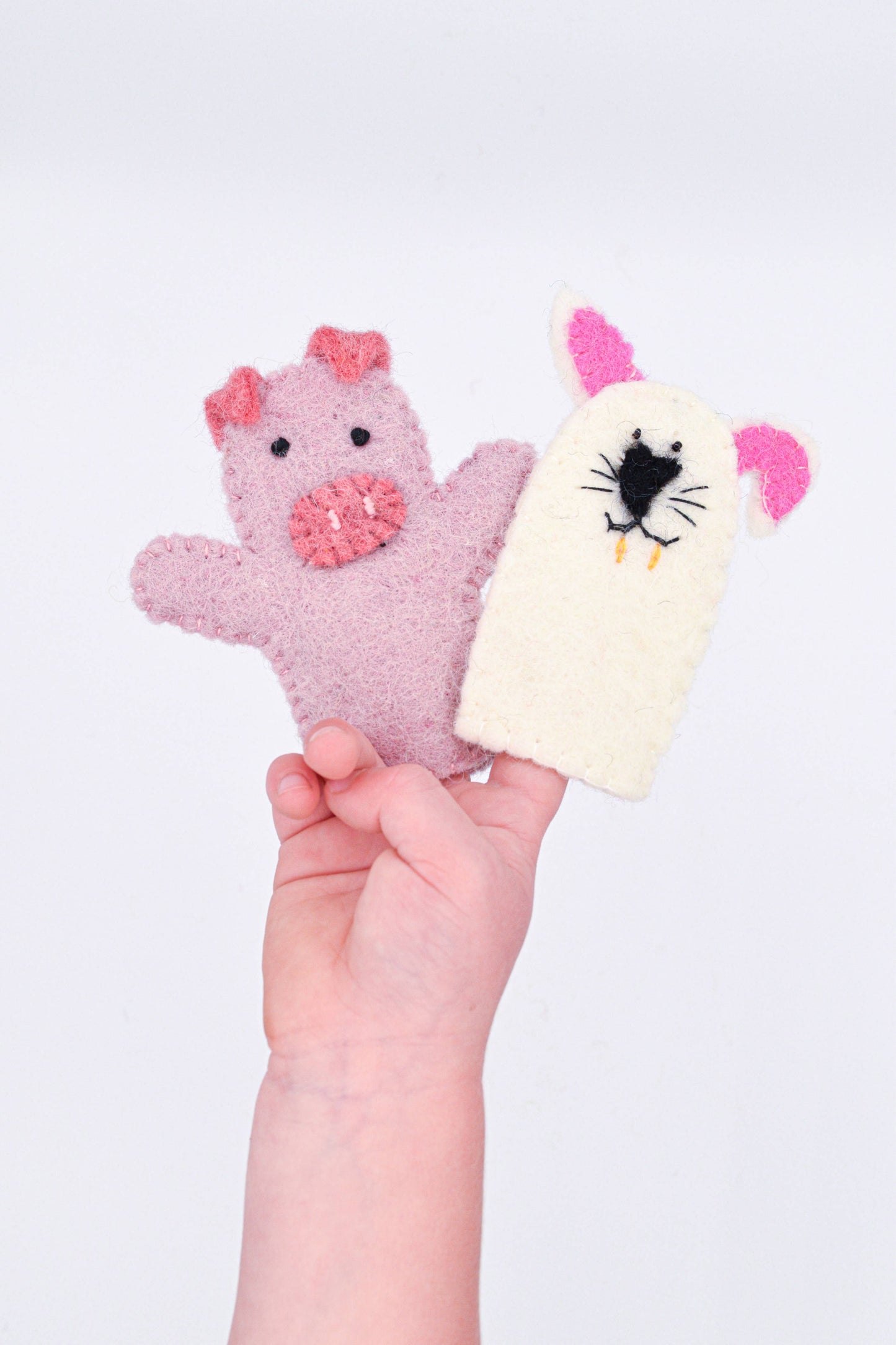 Finger Puppet - Rabbit / Bunny and Pig Set