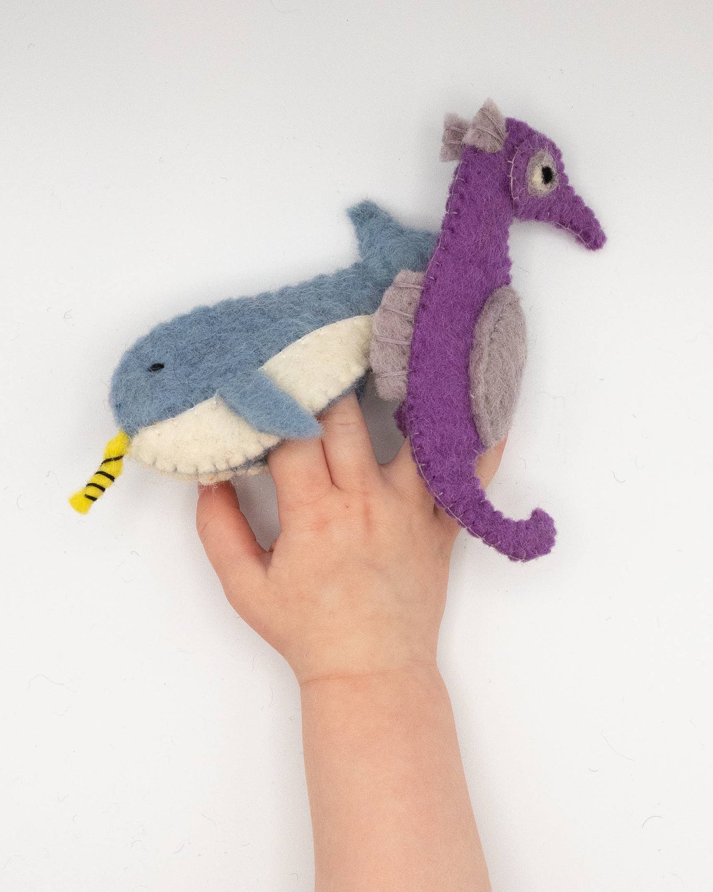 Finger Puppet - Narwhal and Seahorse (Ocean theme)