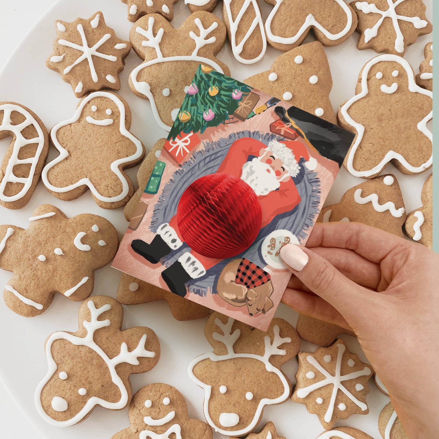 Pop-up Card - Santa Cookie Break - Holiday