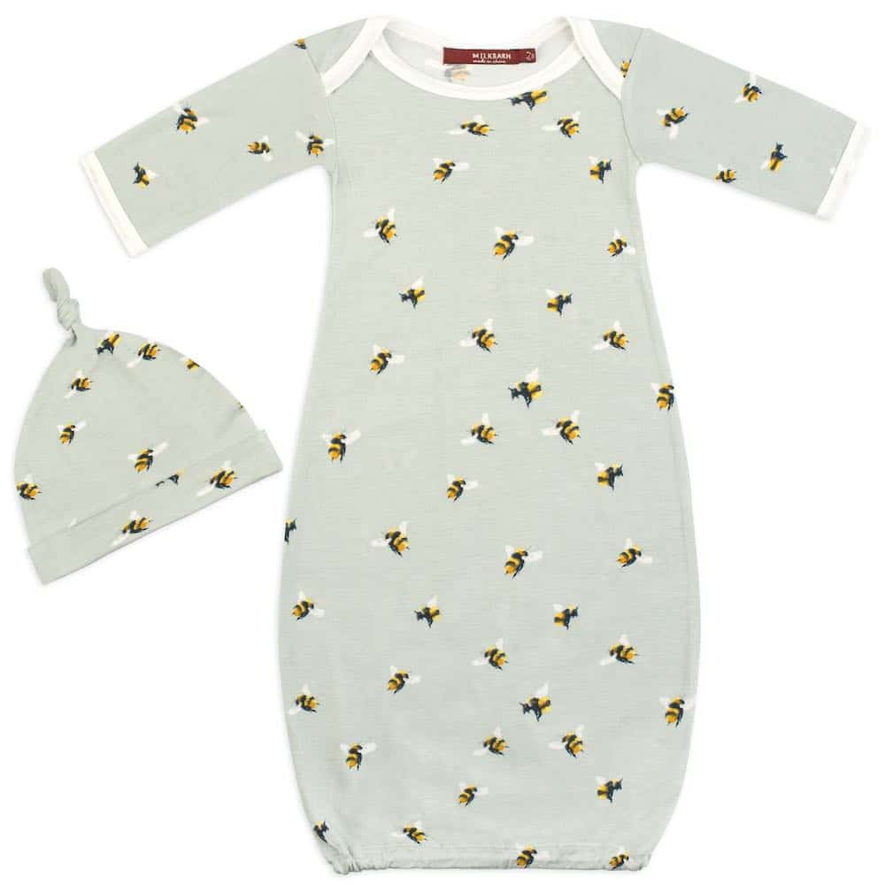 Bamboo Newborn Gown and Hat Sets
