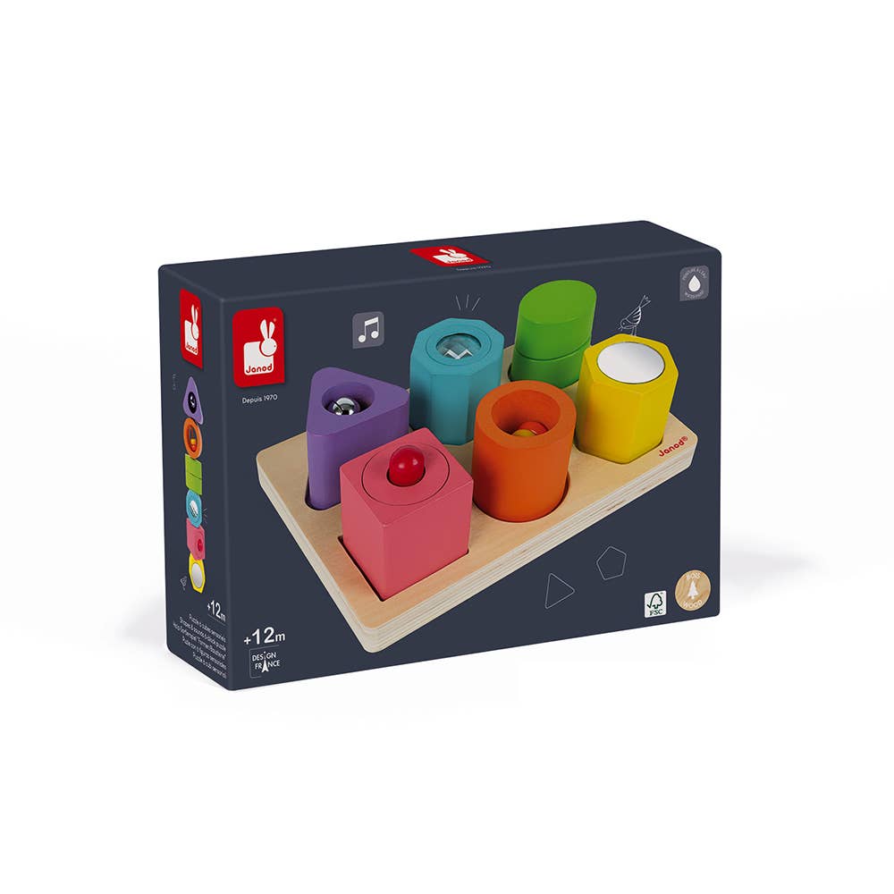 I Wood | Shapes & Sounds | 6 Block Puzzle | 12 Months+