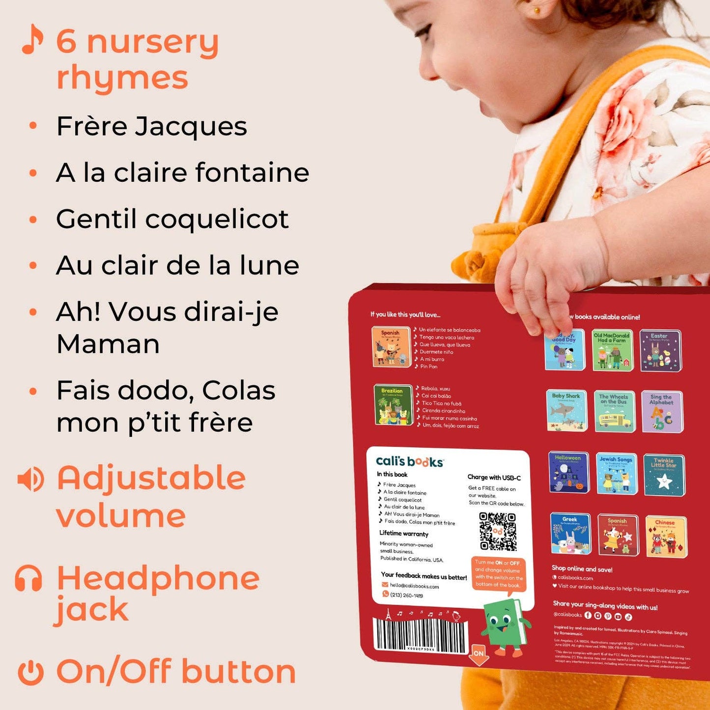 Cali's Book French Nursery Rhymes Book - Headphone edition