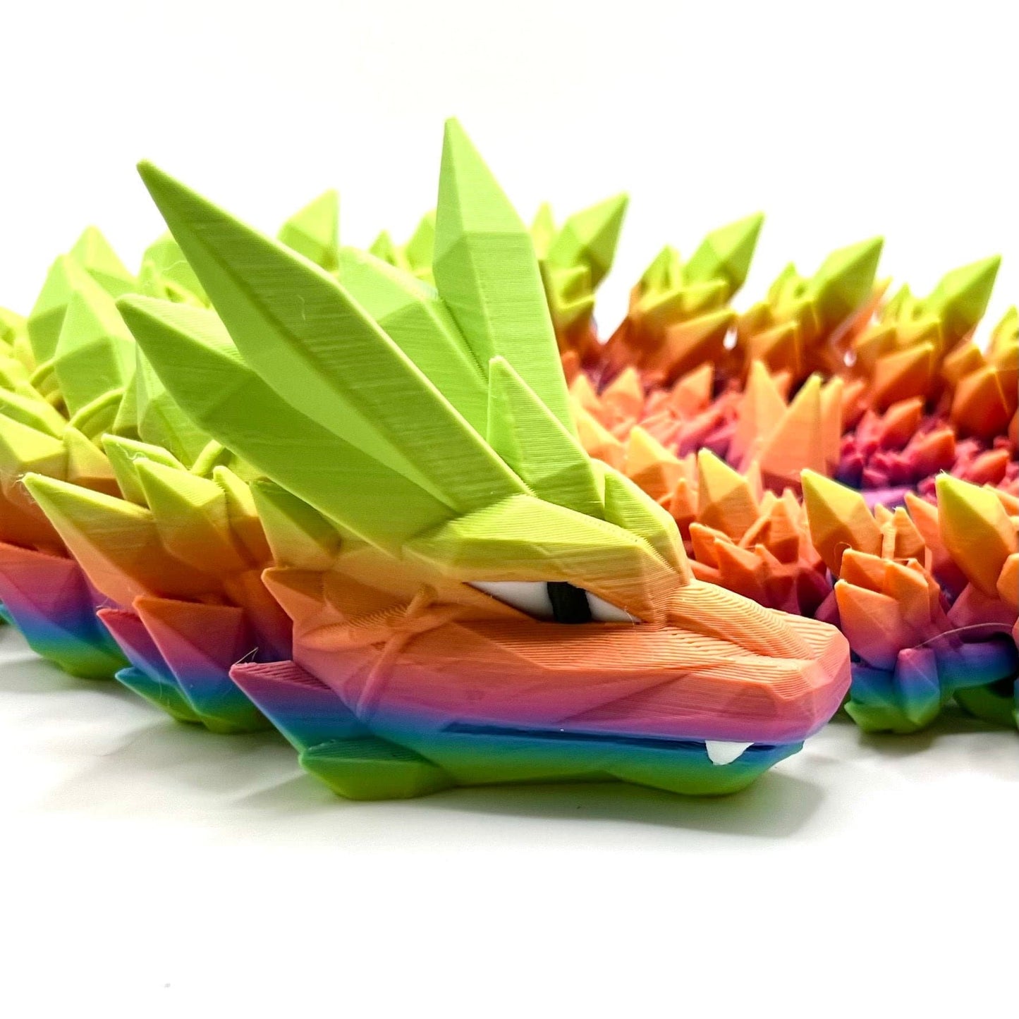 Jumbo Crystal Dragon: Neon Tri Color