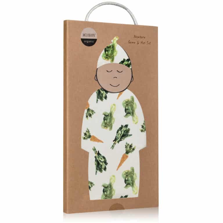 Organic Cotton Newborn Gown and Hat Sets