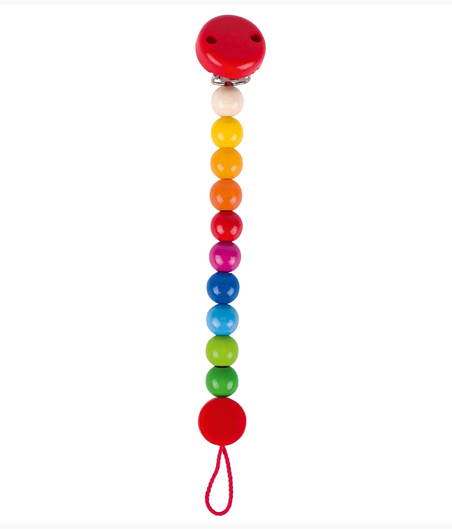 Rainbow Wooden Pacifier Clip