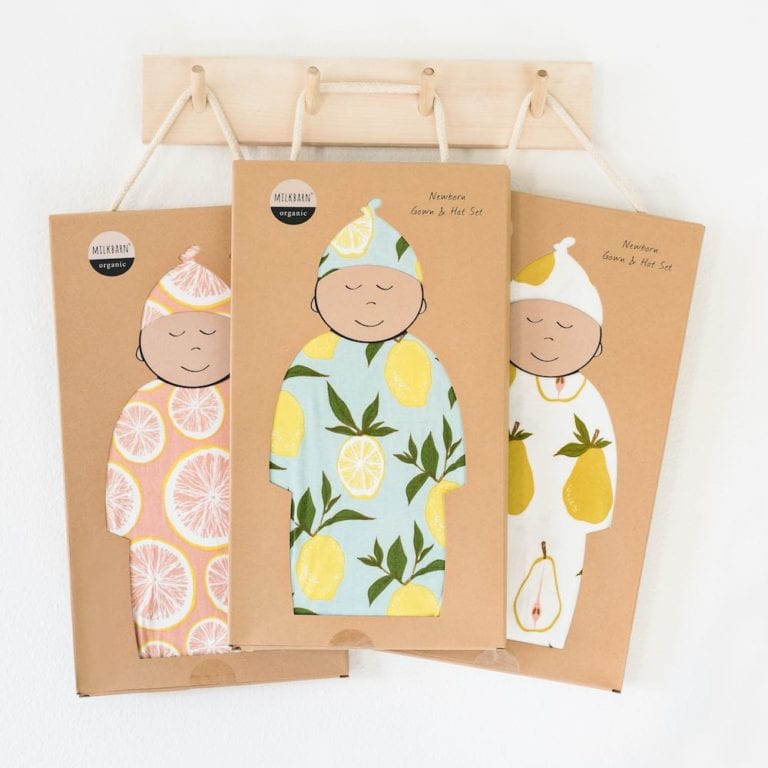 Bamboo Newborn Gown and Hat Sets