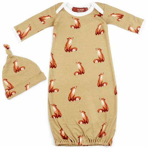 Bamboo Newborn Gown and Hat Sets