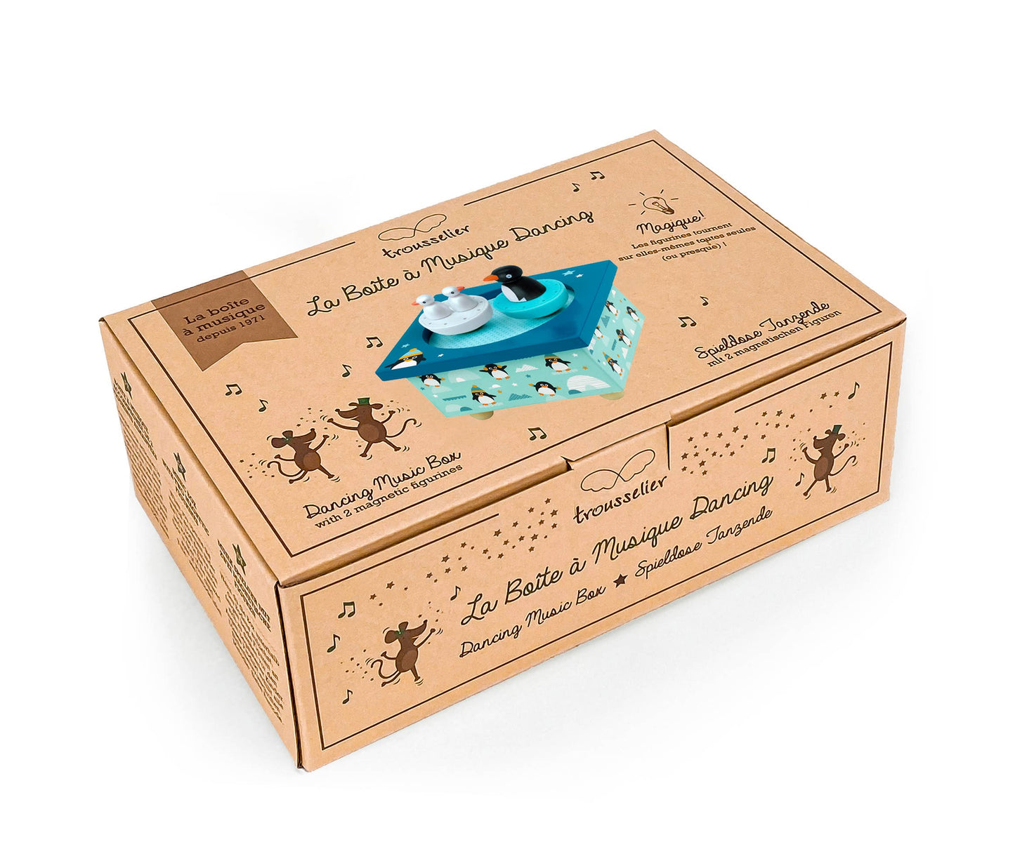 Dancing Penguins Music Box