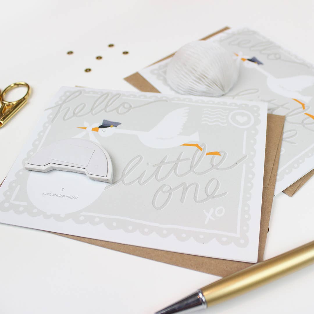 Pop-up Card - Stork - New Baby