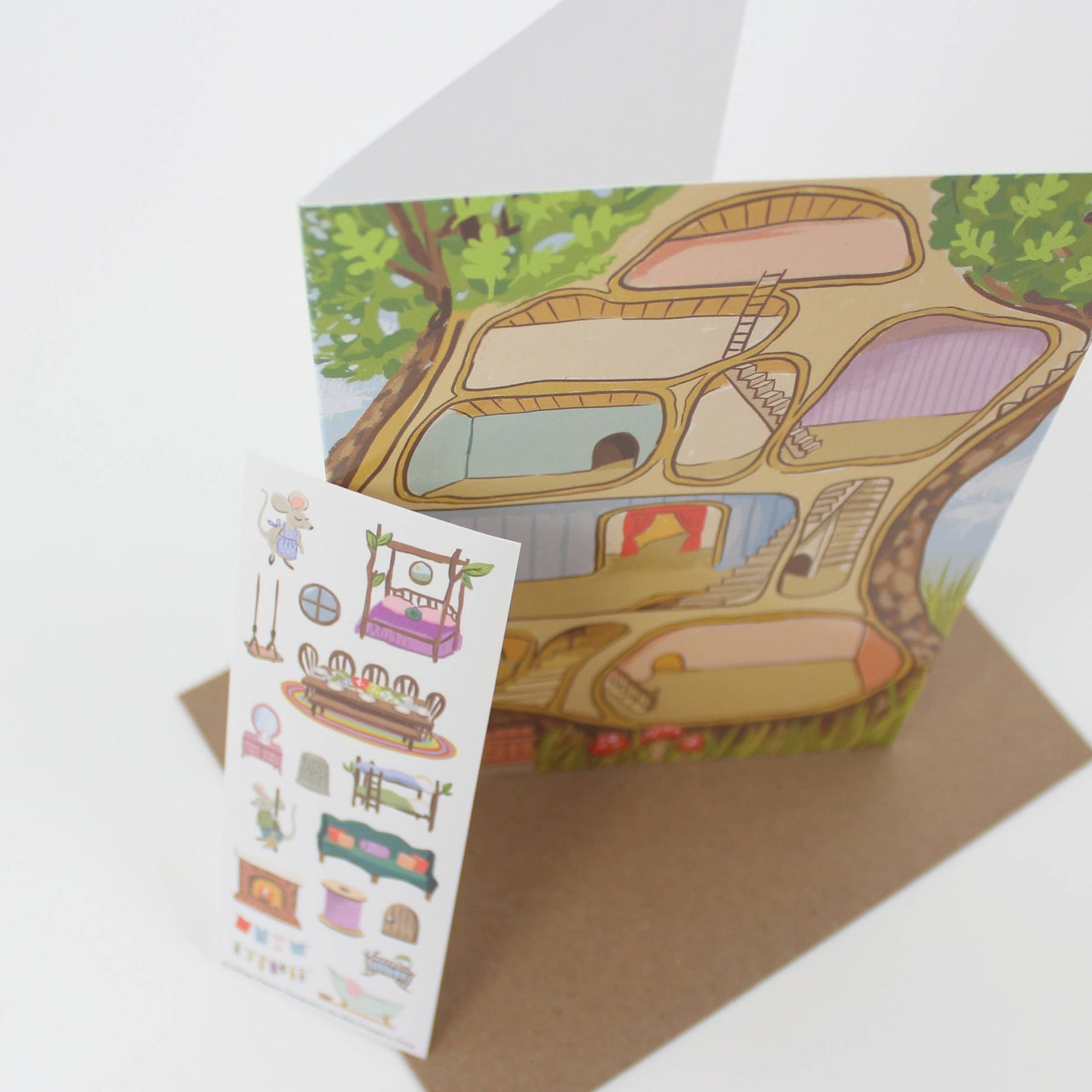 Sticker Scene Card - Mouse House