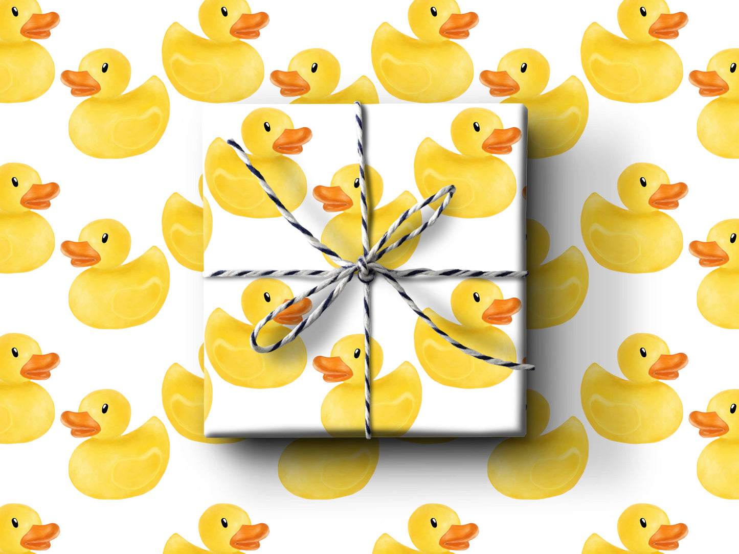 Rubber Ducks Wrapping Paper: 3 Sheets Rolled In Cello