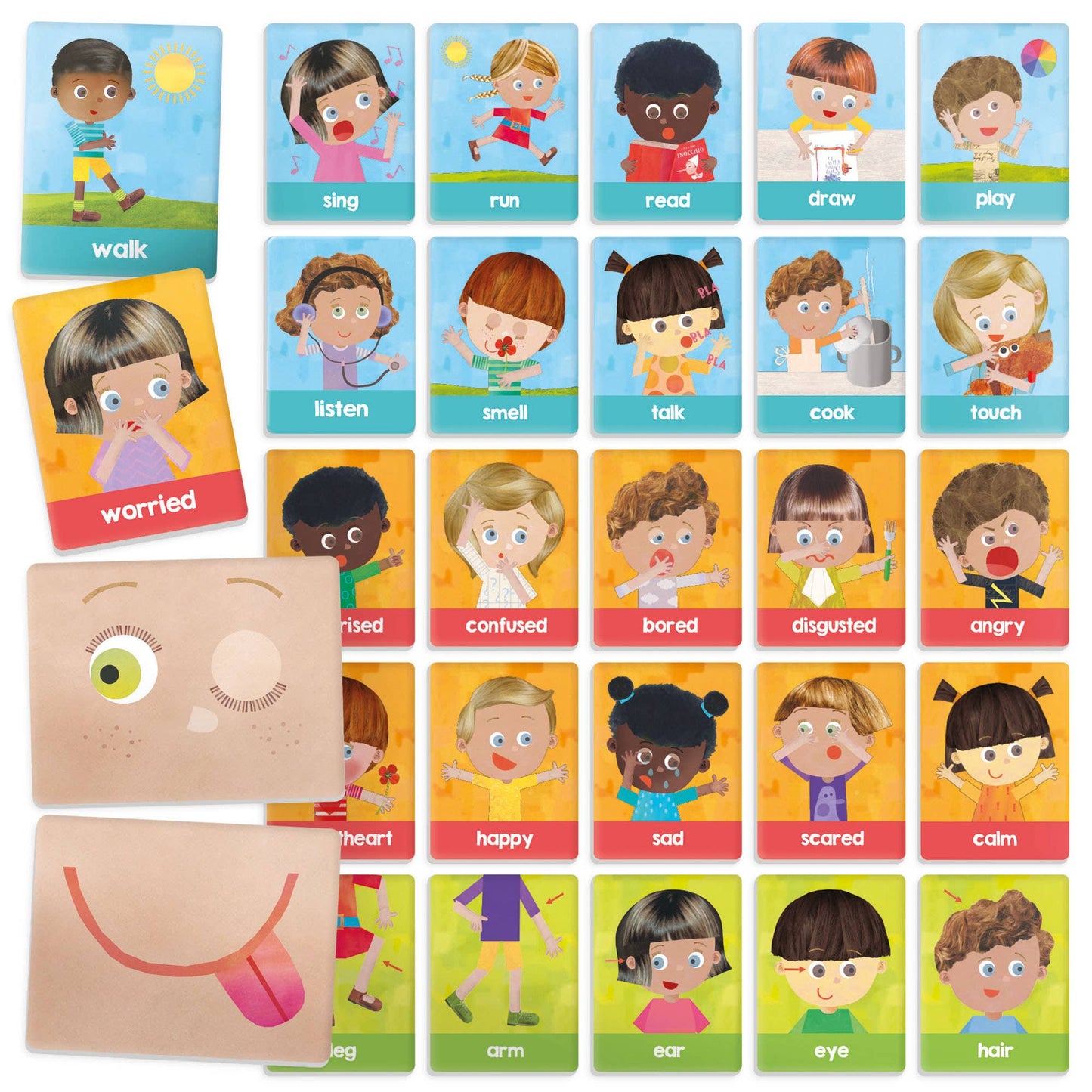 Emotions and Actions Flash Cards Montessori - Toddler Toy