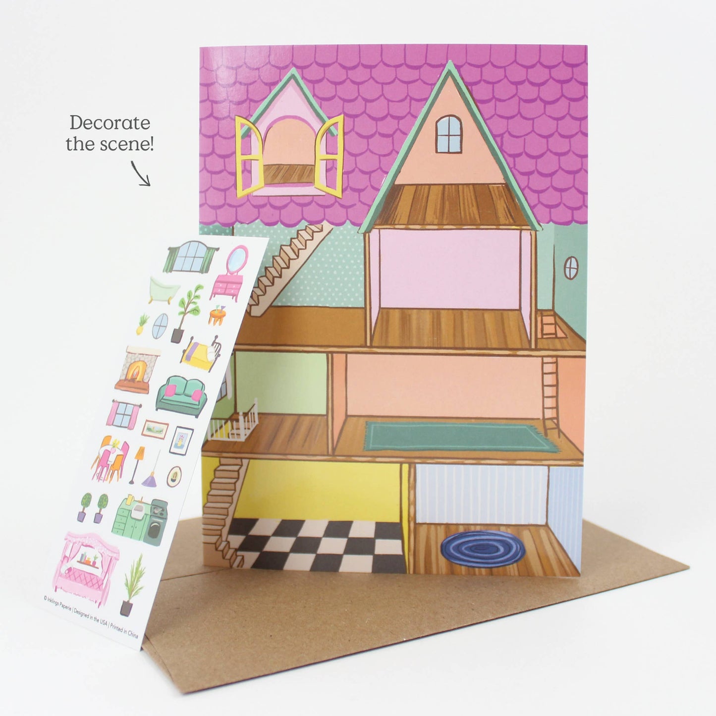 Sticker Scene Card - Dollhouse