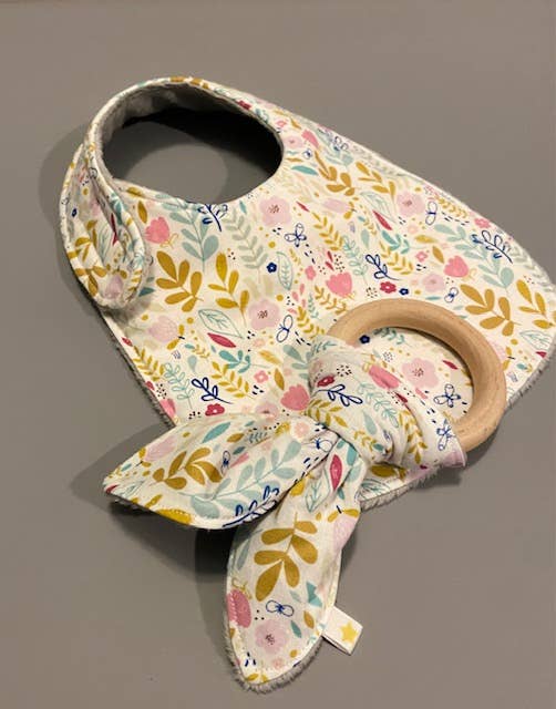 Wildflower on White Bib