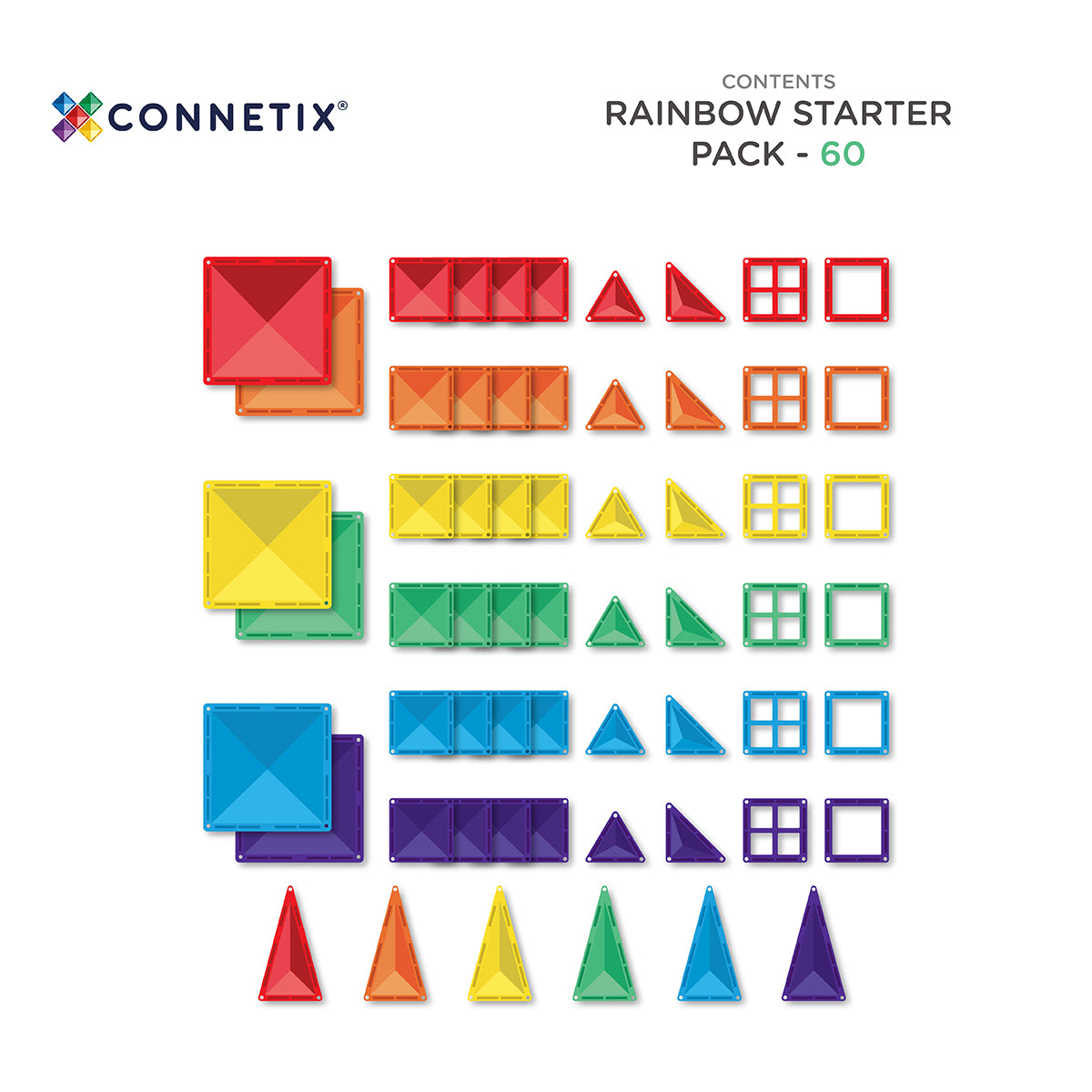 CONNETIX Rainbow Starter Pack 60 pc