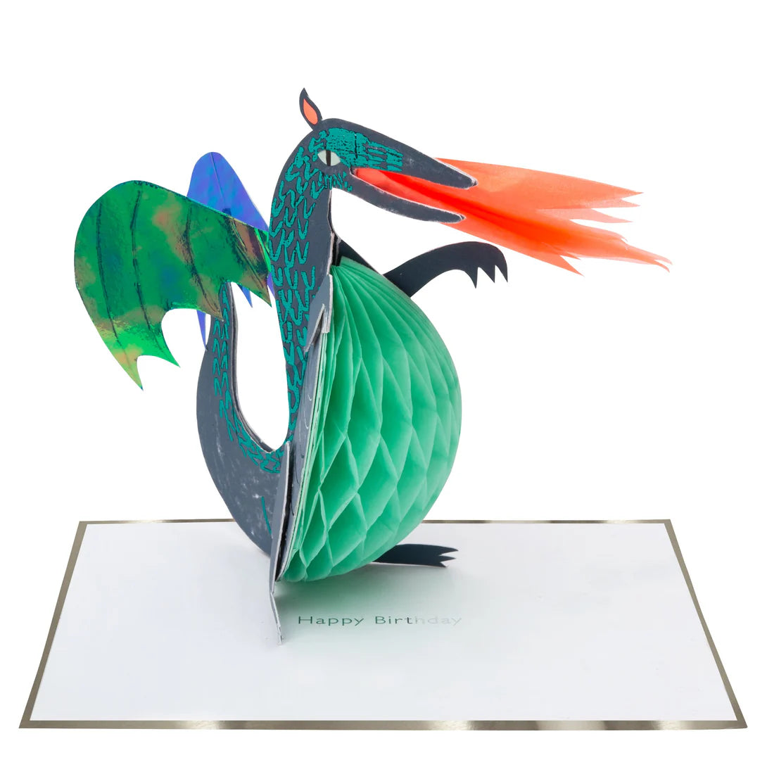 Honeycomb Dragon Stand-Up Birthday Card
