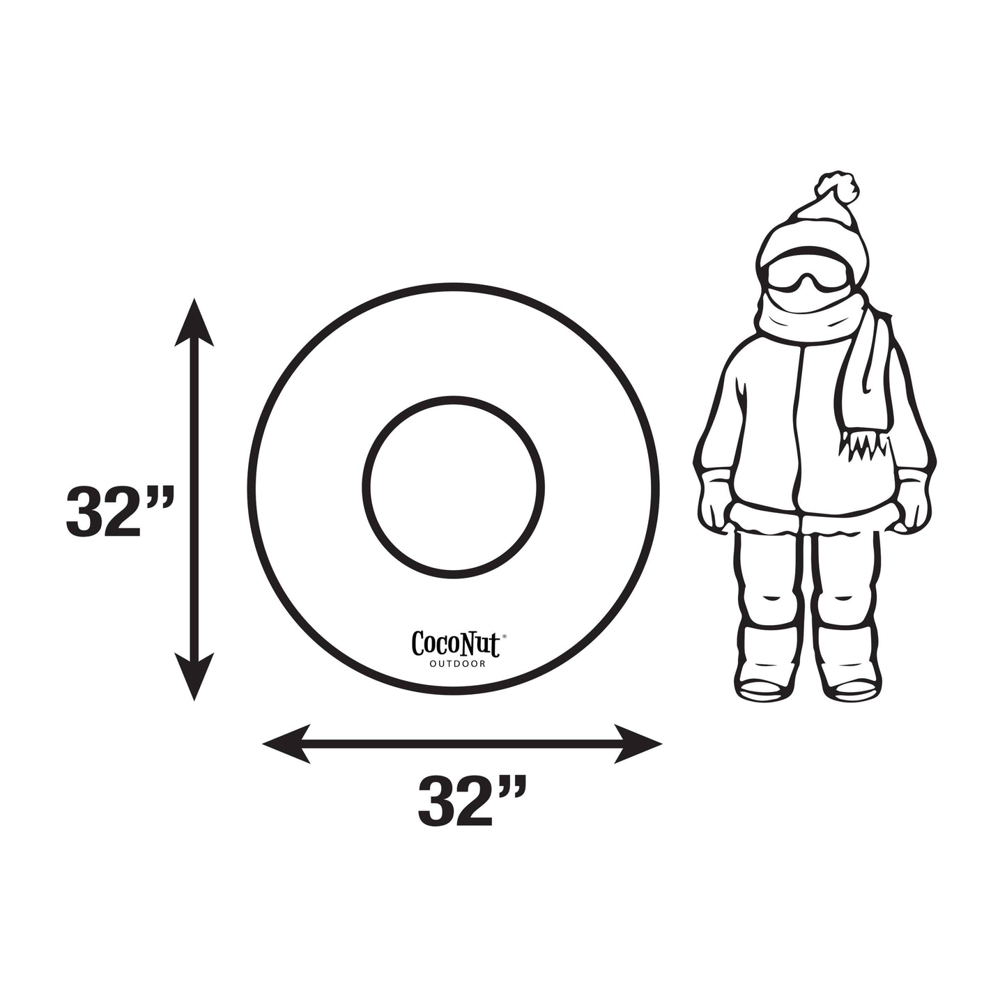 32" Junior Snow Tube - Let it Snow Polar Bear