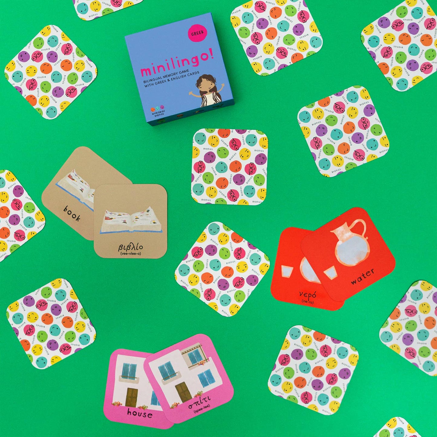 Minilingo Greek/English Bilingual Flashcards for Kids