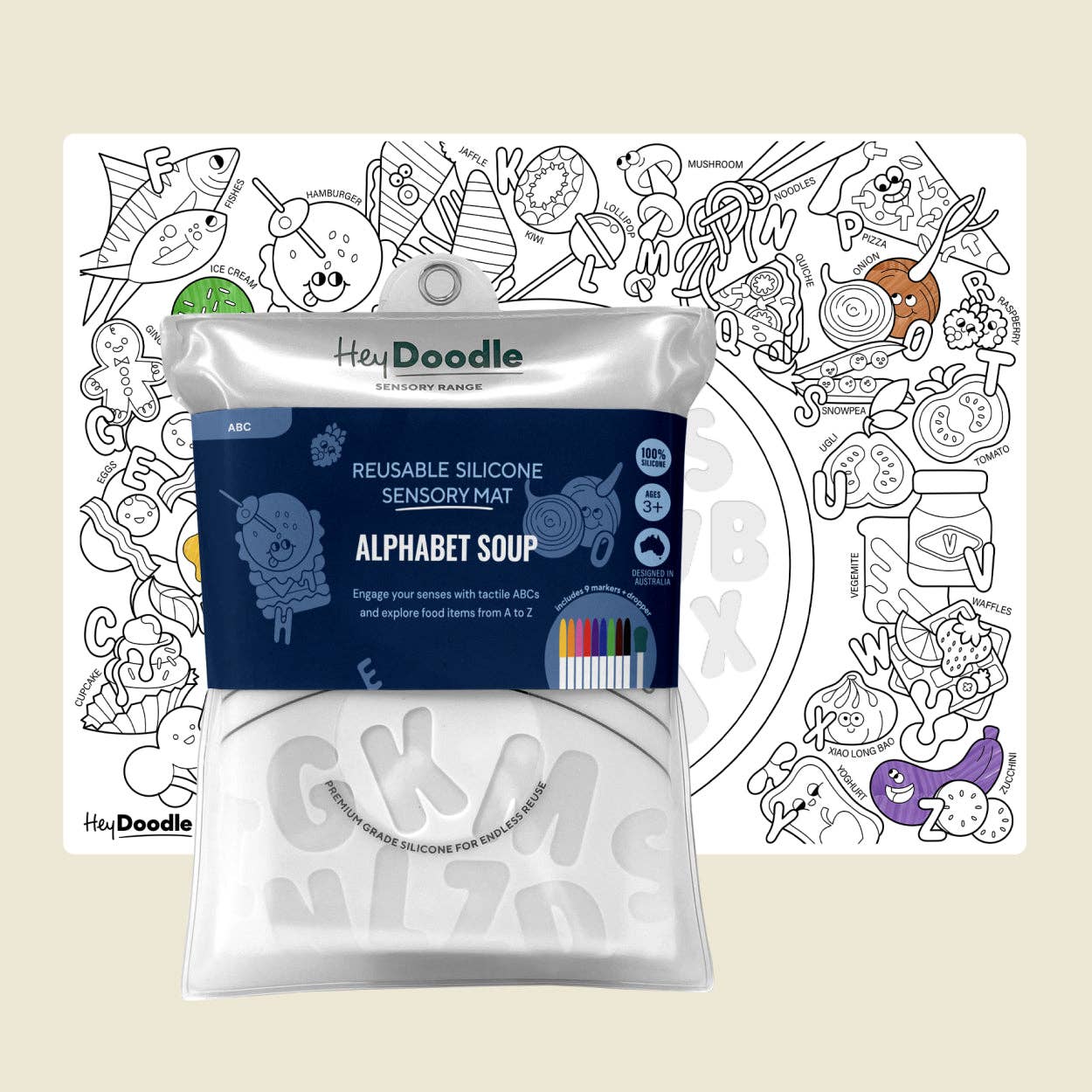 Alphabet Soup Sensory Coloring & Doodle Mat