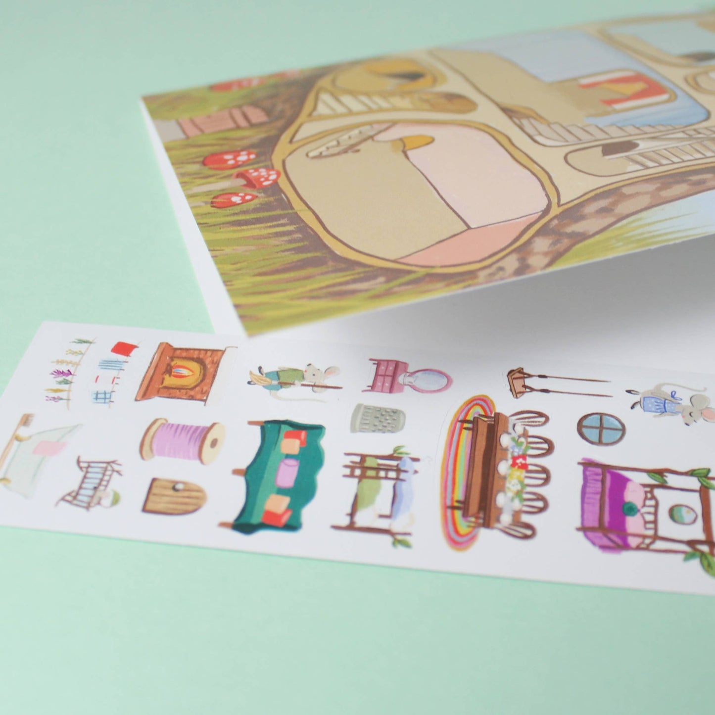 Sticker Scene Card - Mouse House