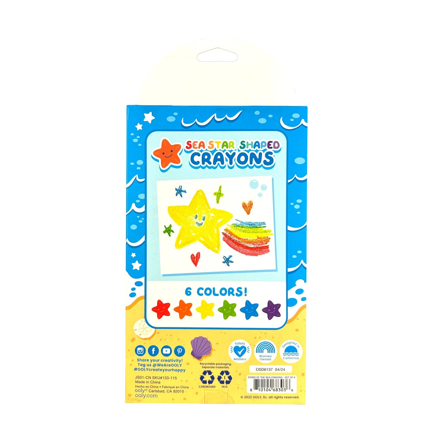 Stars Of The Sea: Crayons (Set of 6)
