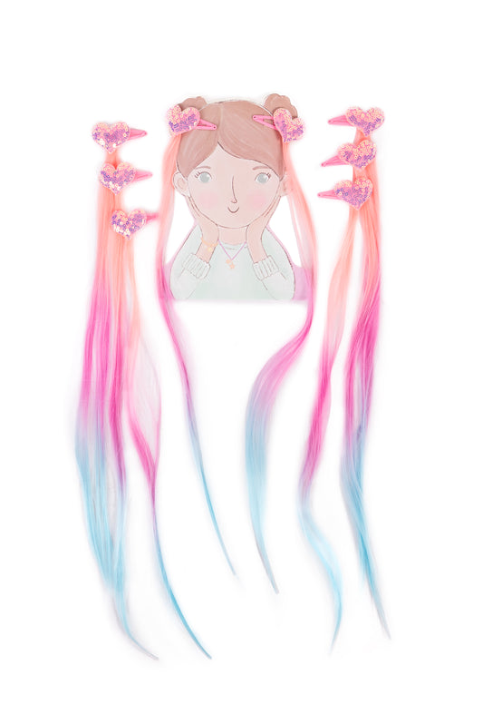 Hollywood Hearts Hair Extensions, Pastel
