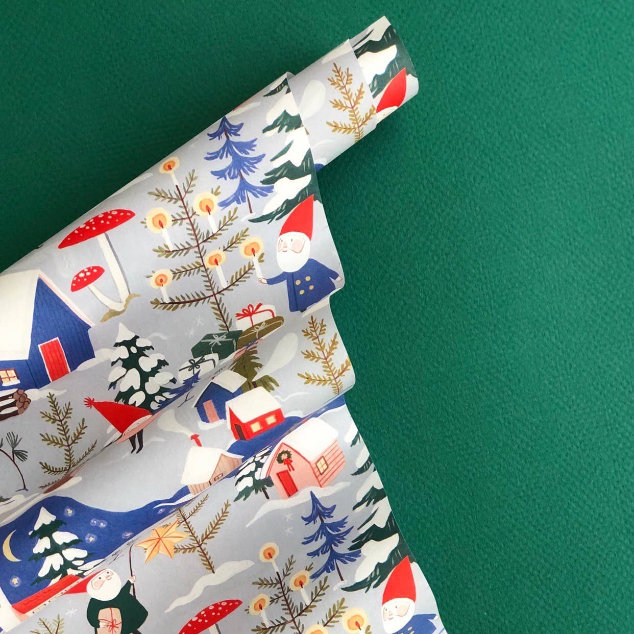 Holiday Gnomes holiday wrapping paper: Rolls of 3 sheets