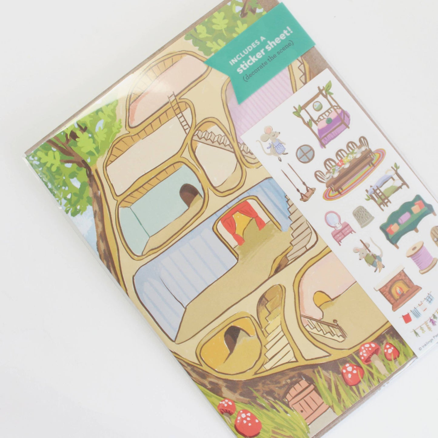 Sticker Scene Card - Mouse House