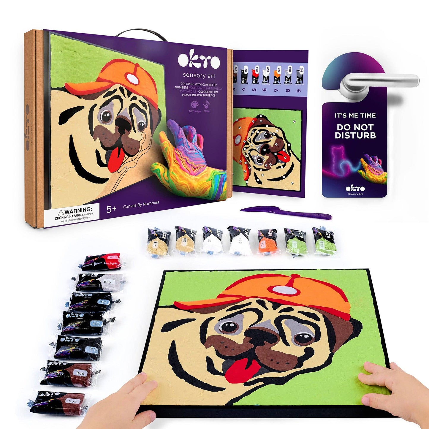 OKTO Clay by Numbers — Pug Dog — (16.54×12.01 in) — Ages 5+