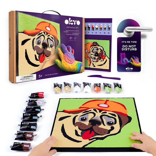 OKTO Clay by Numbers — Pug Dog — (16.54×12.01 in) — Ages 5+