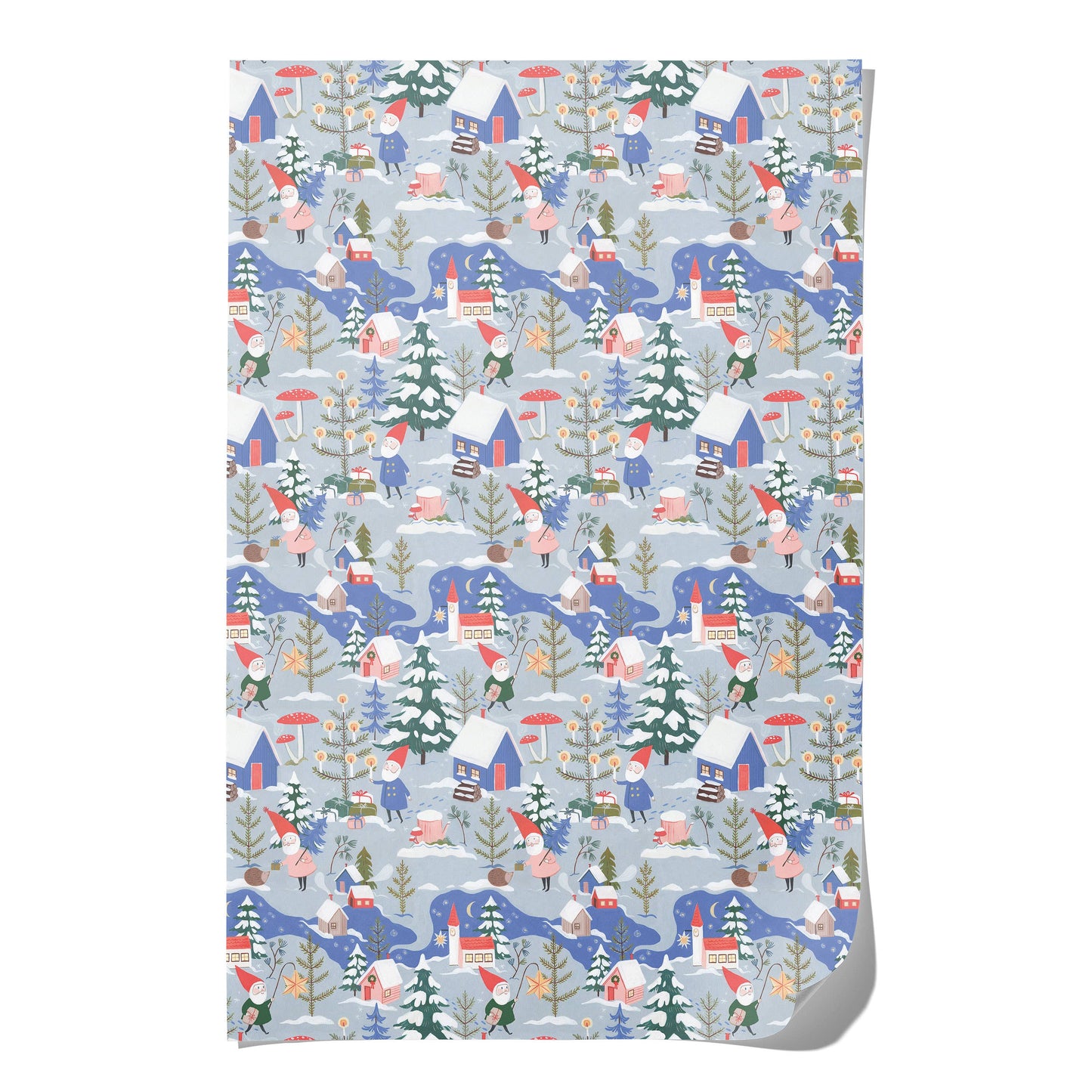 Holiday Gnomes holiday wrapping paper: Rolls of 3 sheets