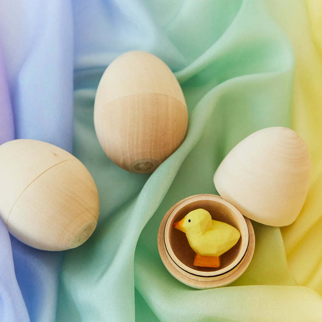 Wooden Pastel Eggs with Surprise