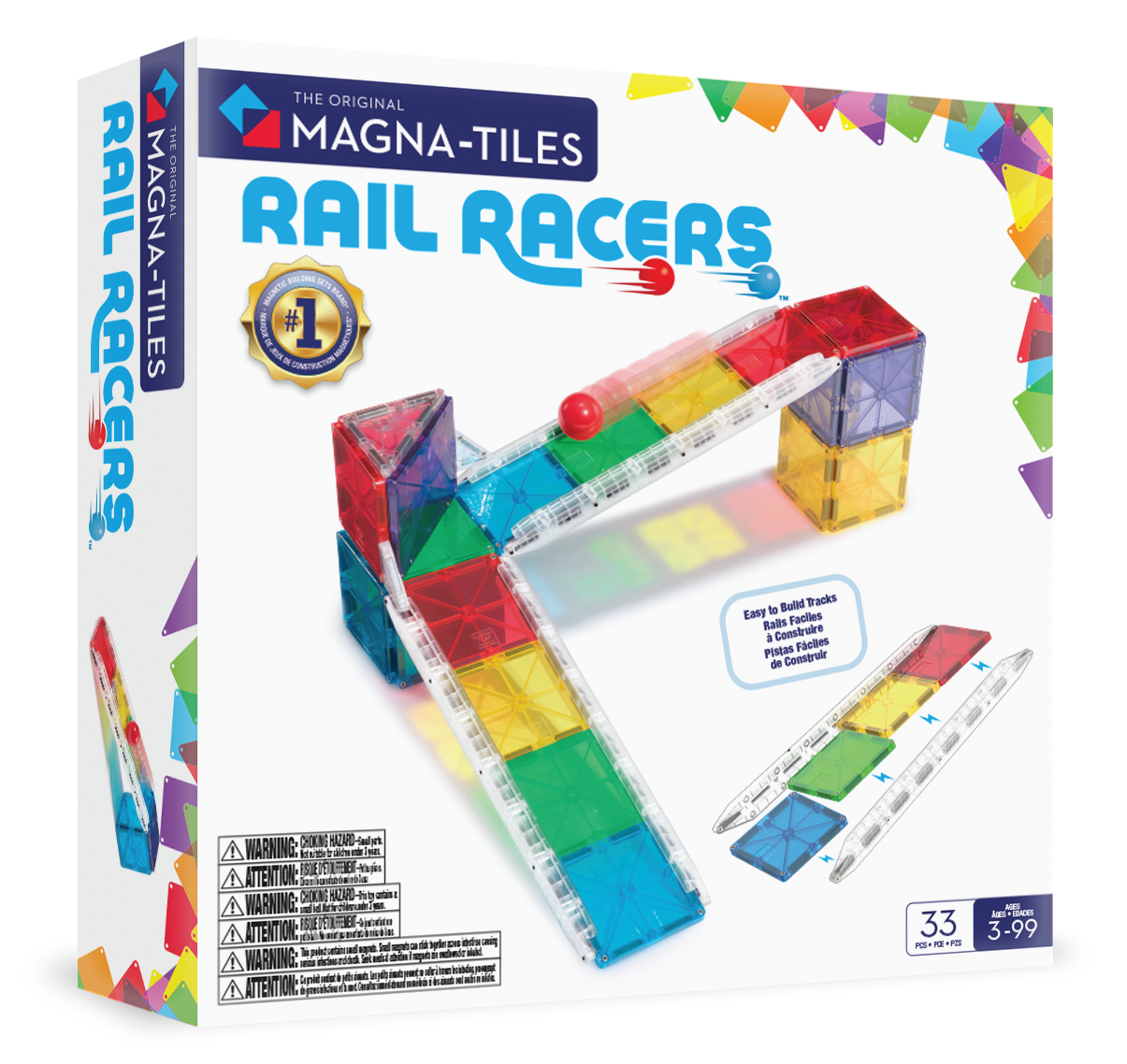 Rail Racers 33 piece set magna tiles