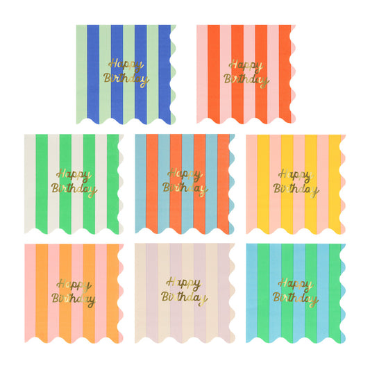 Stripe Happy Birthday Party Supplies