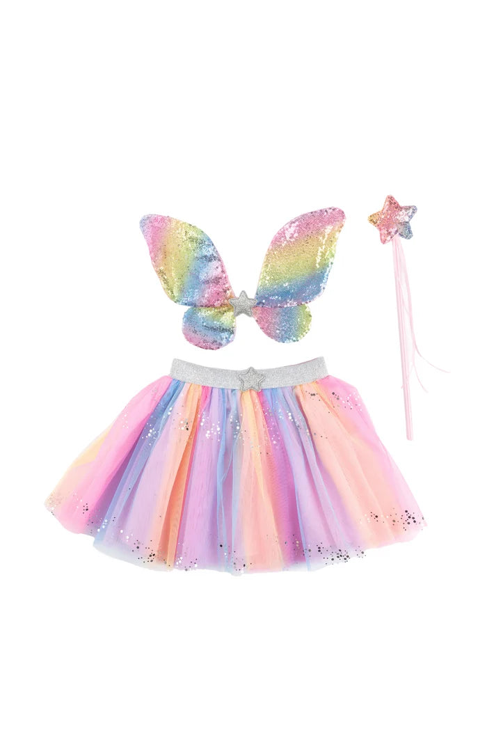 Rainbow Sequin Skirt with Wings