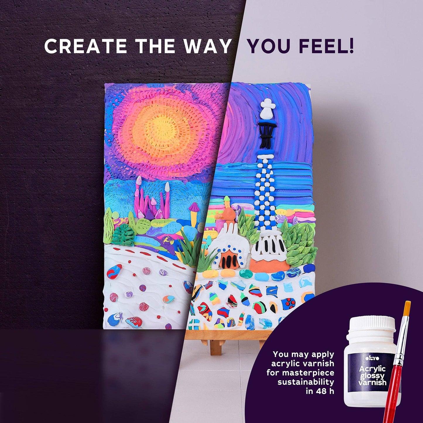 OKTO Air-Dry Clay 3D Painting Kit – #parkguellbarcelona