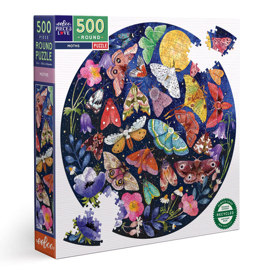 Moths 500 Piece Round Puzzle
