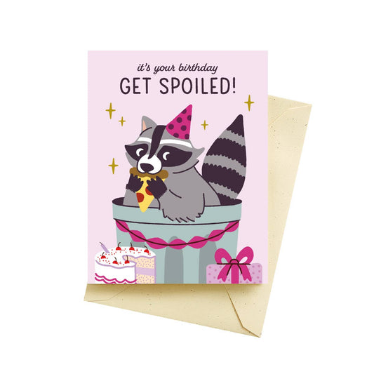 Spoiled Raccoon Birthday Cards
