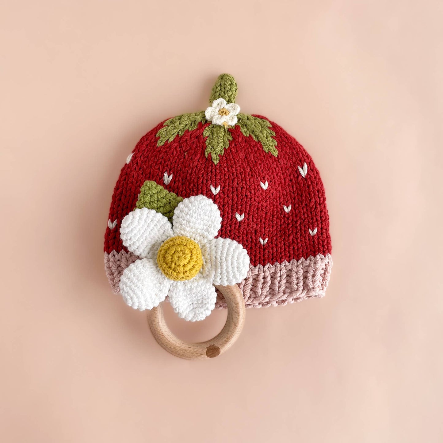 White Cotton Flower Crochet Rattle