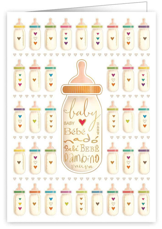 NEW BABY BOTTLE GREETING CARD QUIRE PUBLISHING