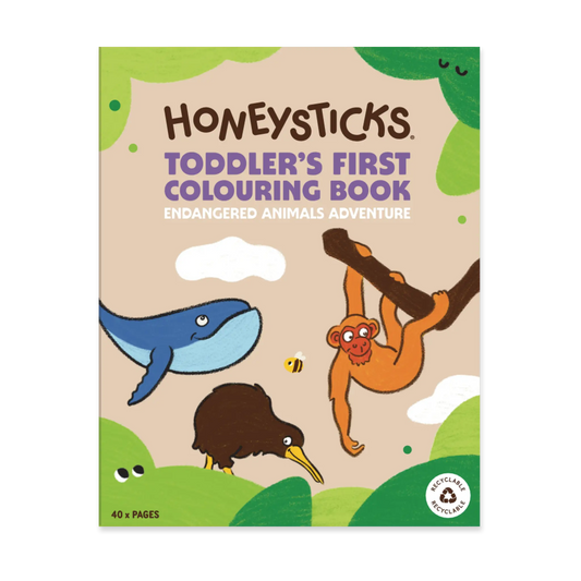 Honeysticks Toddler's First Colouring Book - Endangered Animals Adventure