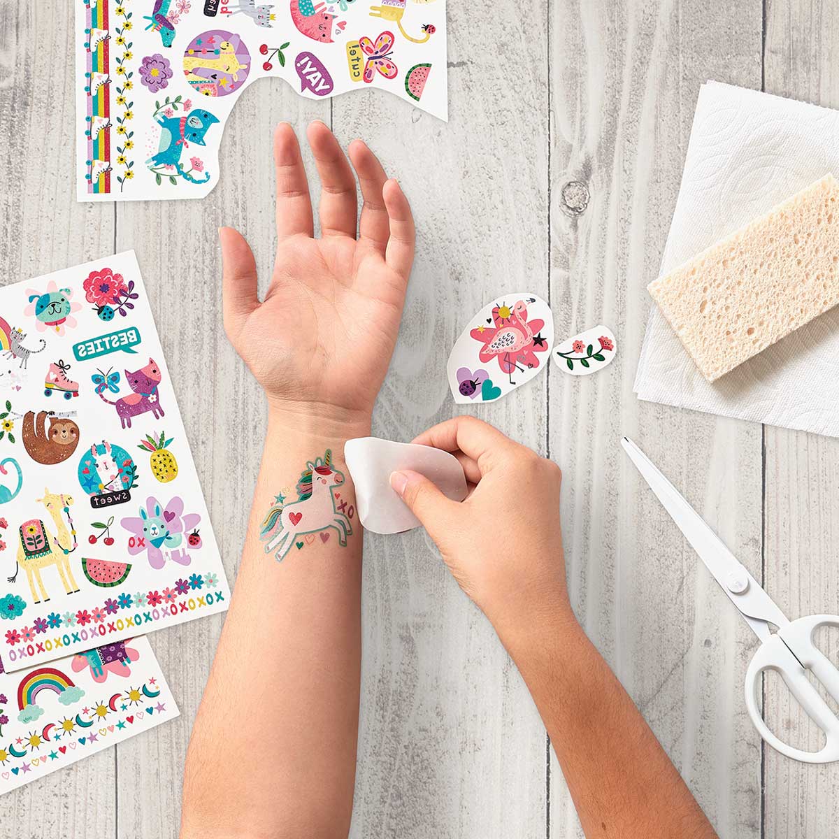 Tattoo Palooza Glitter Temporary Tattoos - Mermaid Magic - 3 Sheets