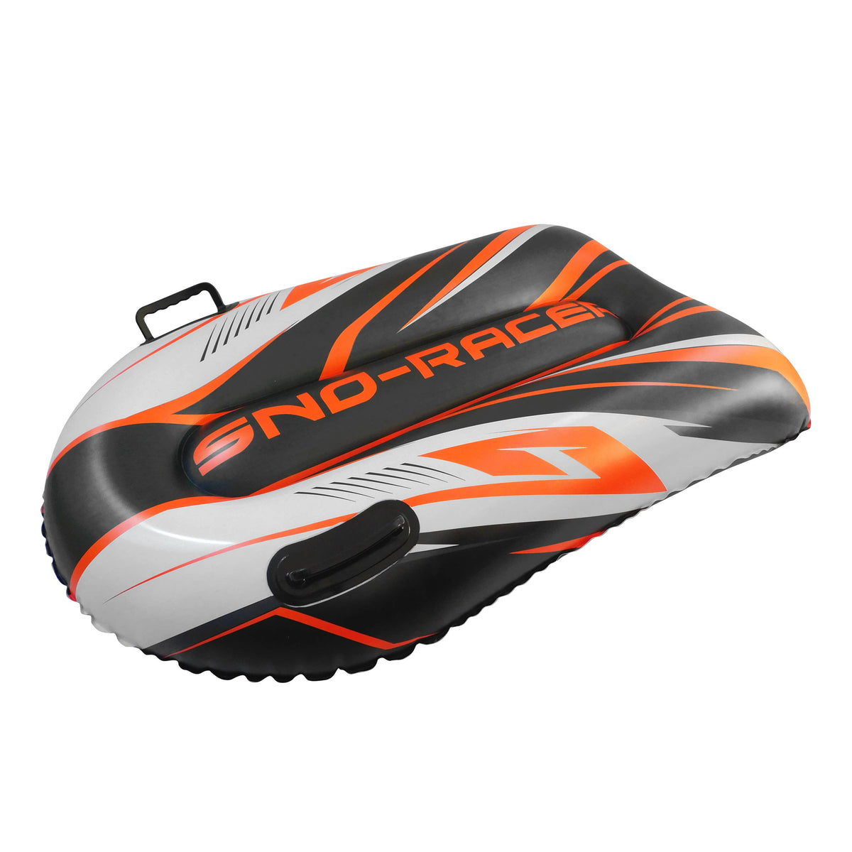 Sno-Racer Toboggan Sled - Orange Cyclone Solid Pack