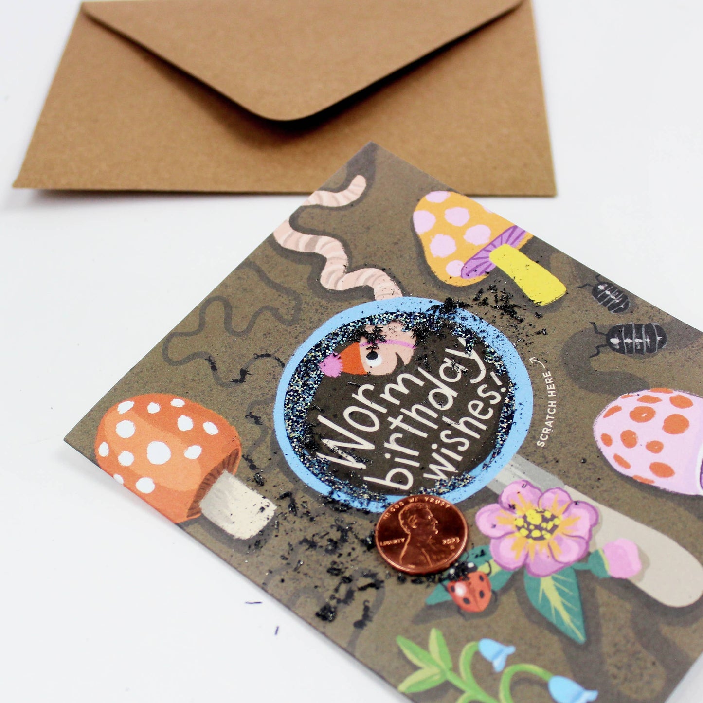 Scratch-off Card - Worm Wishes - Birthday